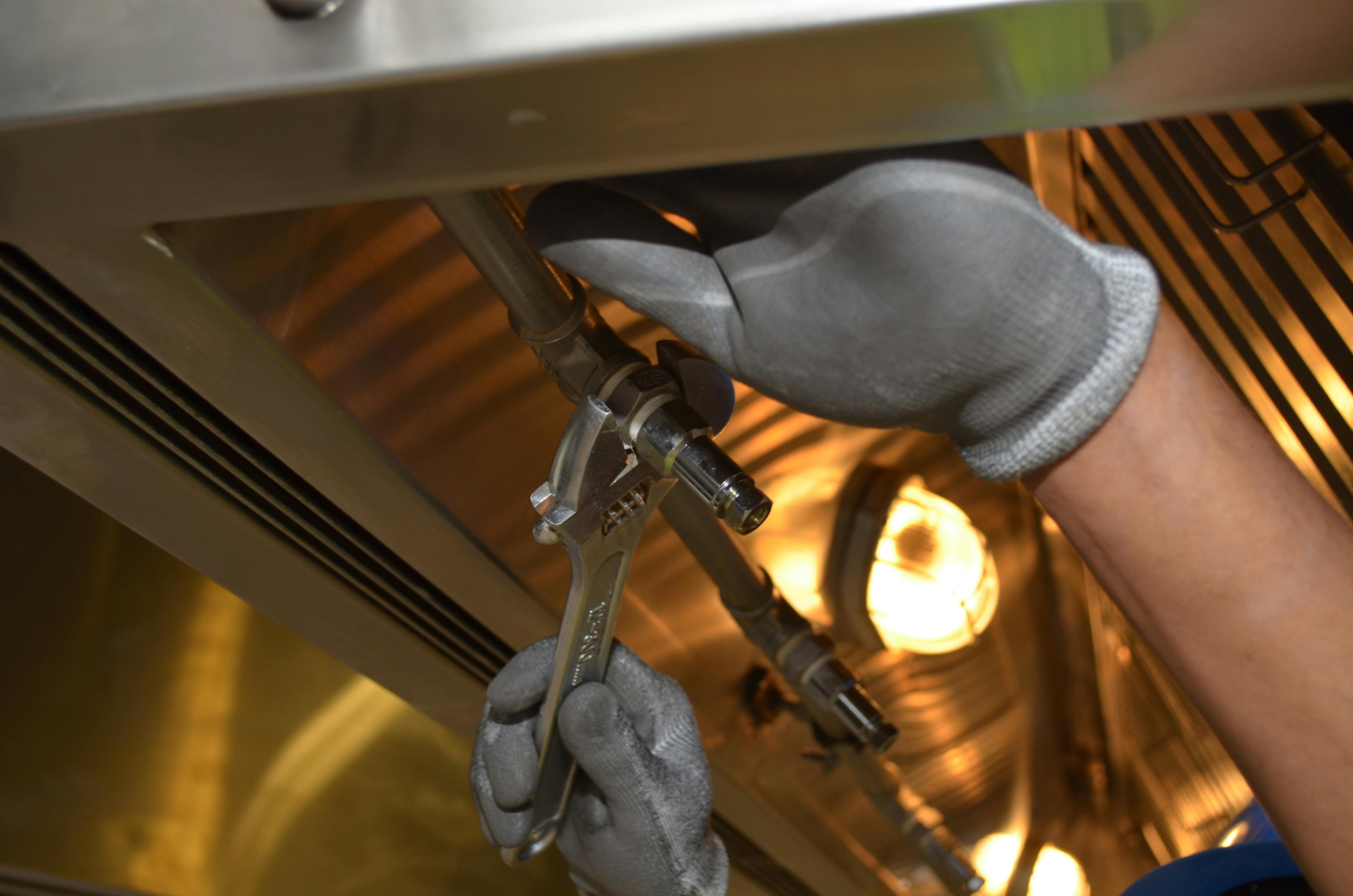 Skilled tradespeople working on site in the UK
